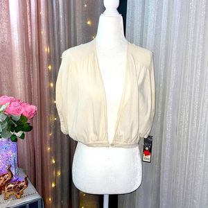 Mossimo Cream Short Sleeve Cardigan